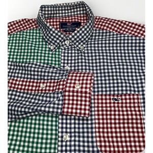 Mens Vineyard‎ Vines Color Block Tucker Long Sleeve Button Down Shirt Sz XL
